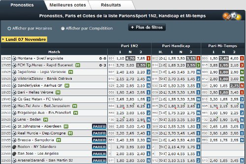 liste rencontre parions sport