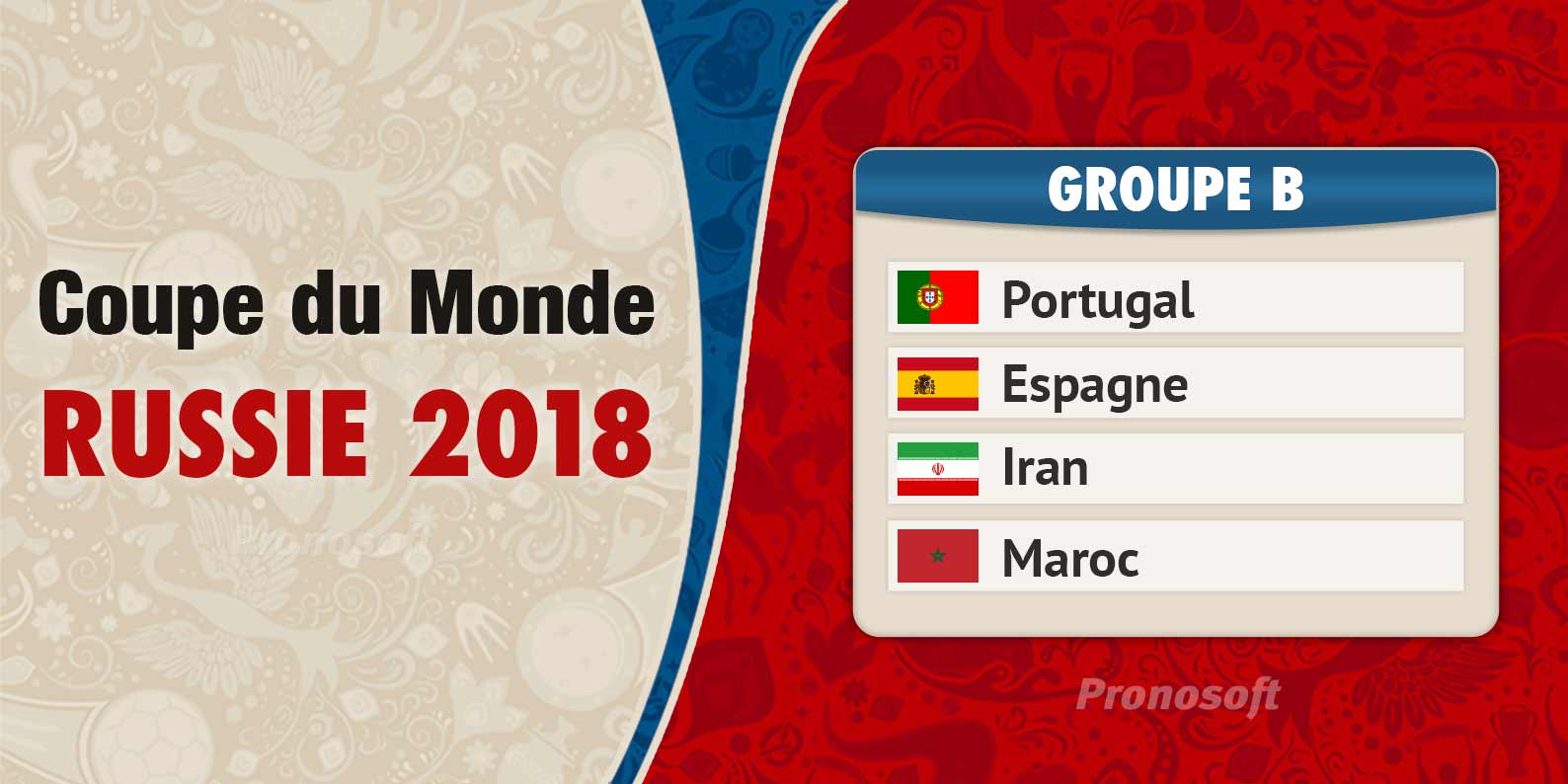 Coupe du Monde en Russie 2018 - Groupe B