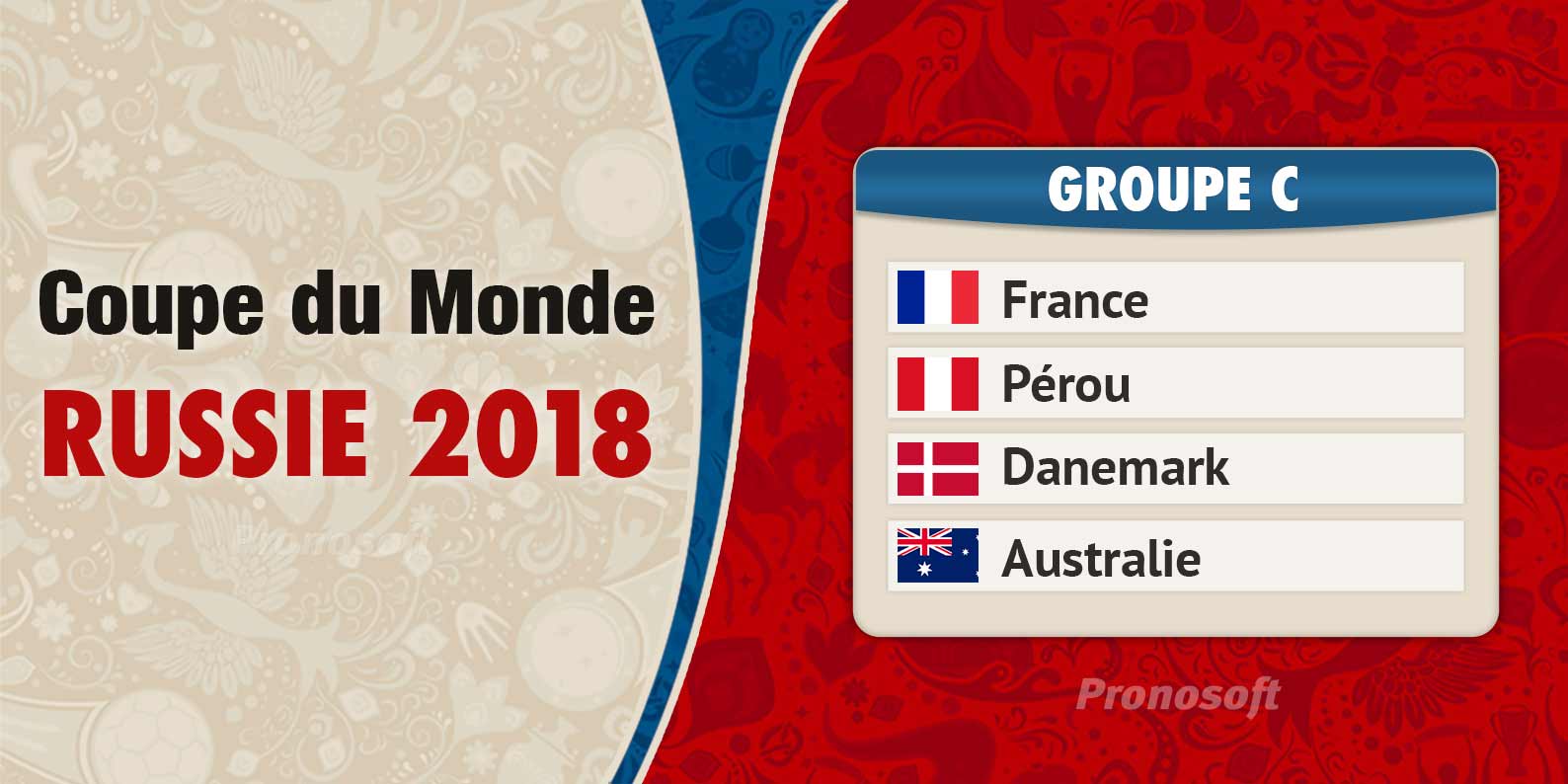 Coupe du Monde en Russie 2018 - Groupe C