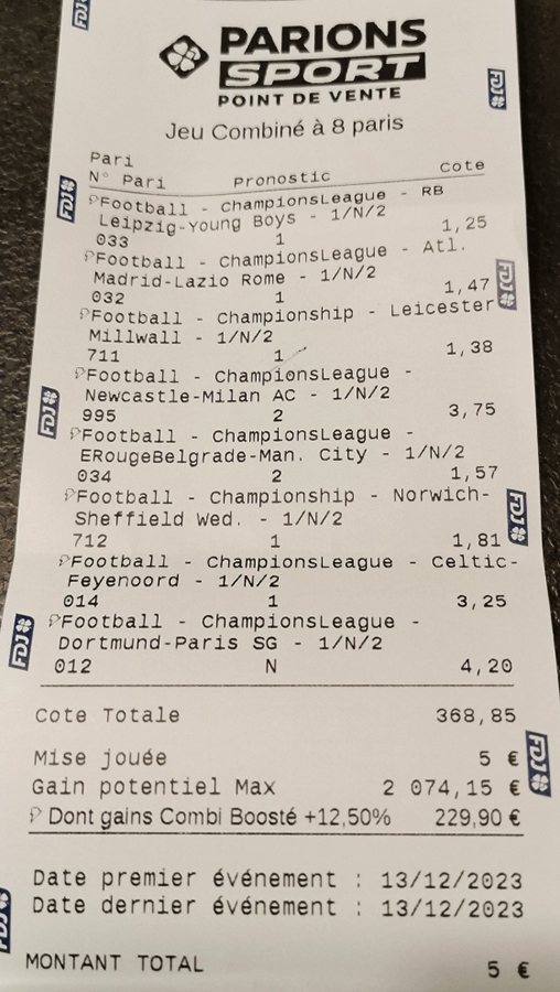 Top Tickets Gagnants Les plus gros tickets PS