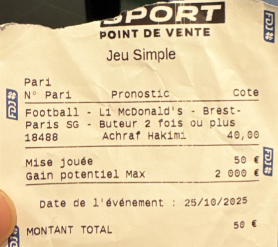 Un ticket qui déchire :-)