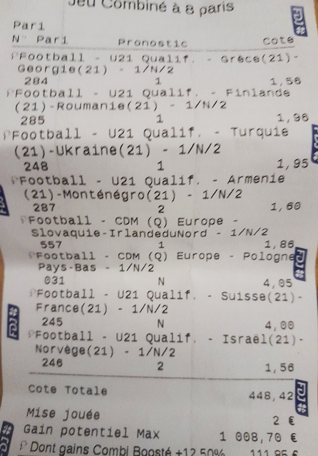 Ticket matchs internationaux