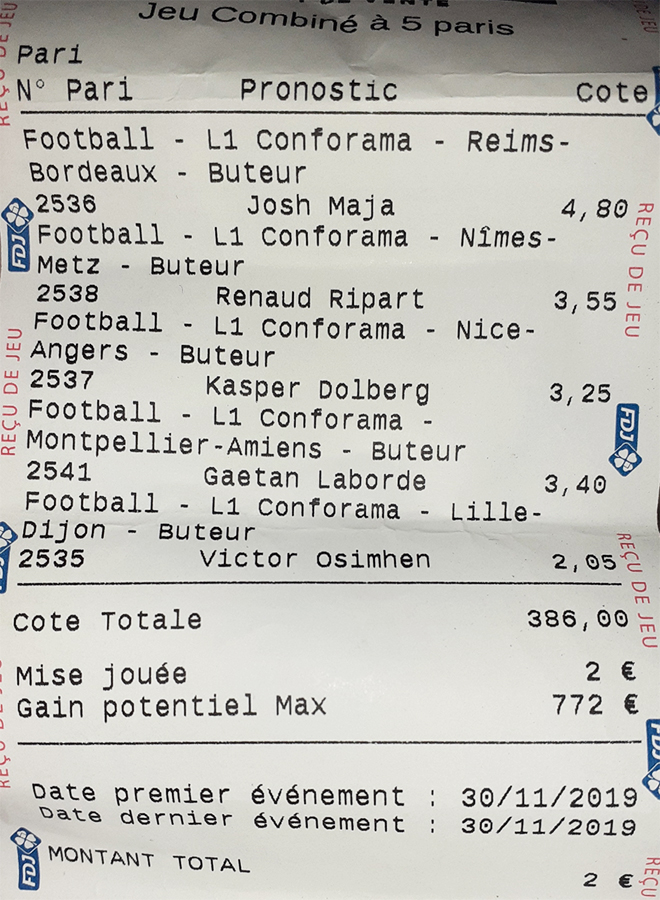 Historique du Top Ticket de roro69roro69