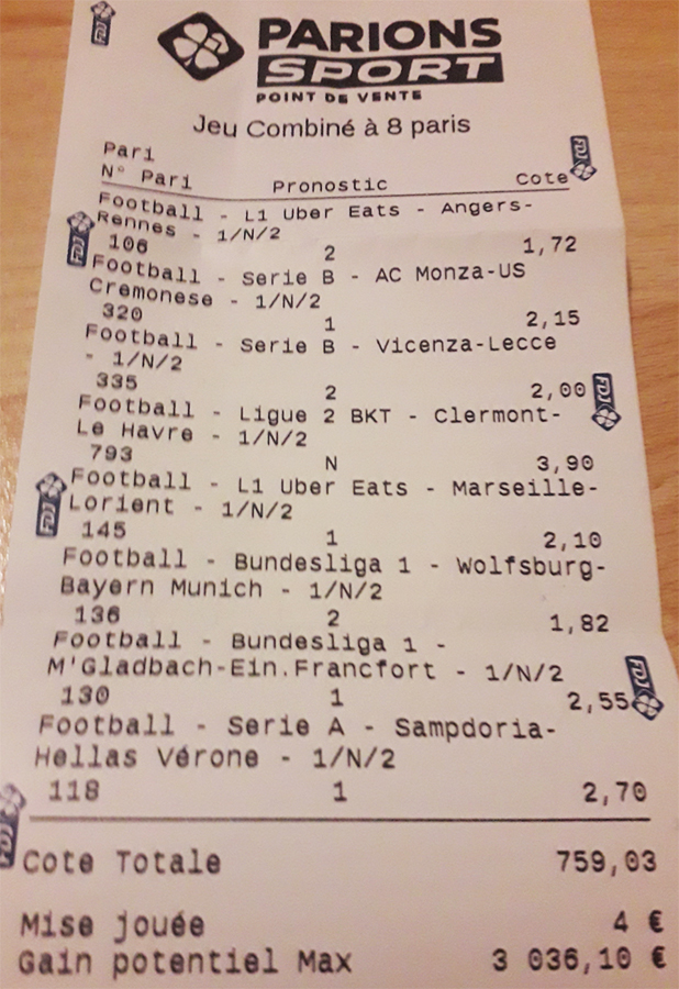 Historique du Top Ticket de chinois 31