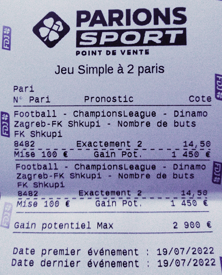 Top Tickets Gagnants