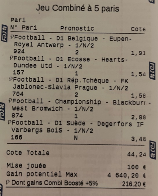 Historique du Top Ticket de mickael