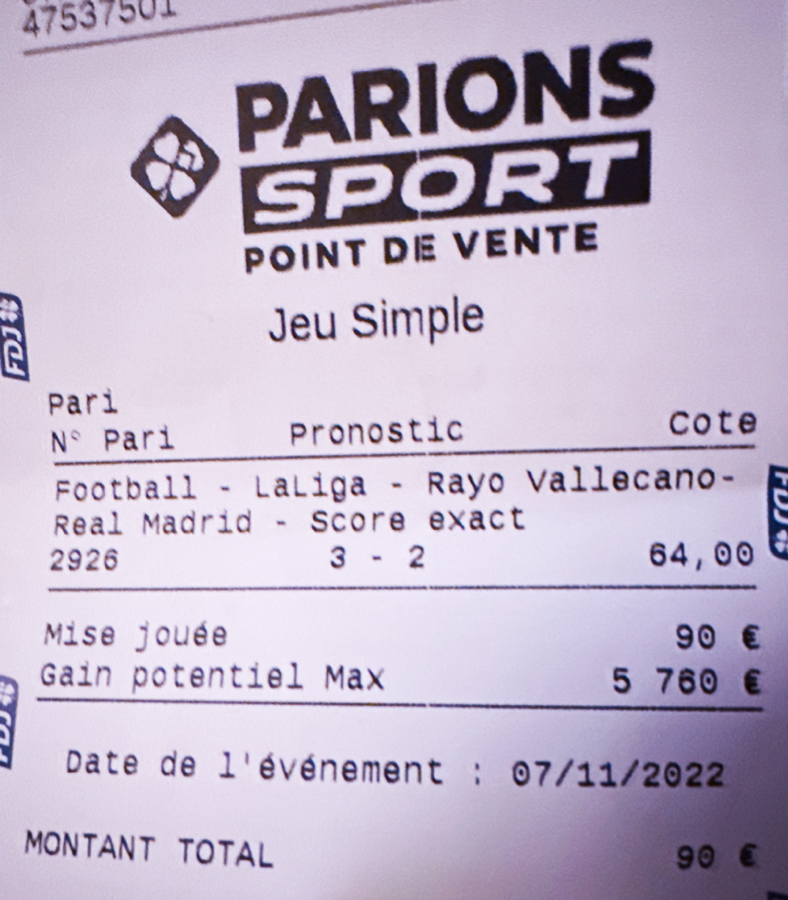 Historique du Top Ticket de fredwanderlust