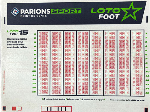 Bulletin Loto Foot 7 et 15