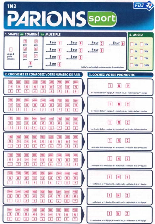 Bulletin Parions Sport 1N2
