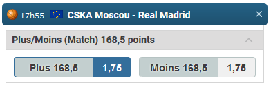 Pari Plus ou Moins (Match) xxx points