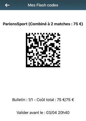 Flashcode Parions Sport 1N2