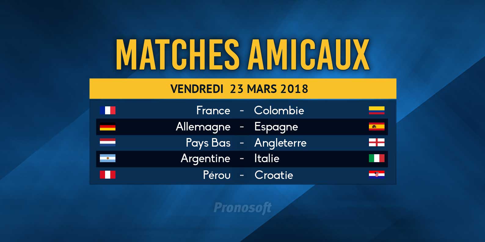 Avec la France, l'Allemagne, l'Espagne, l'Italie, l'Argentine ou l'Angleterre, des matches amicaux en forme de revue d'effectifs