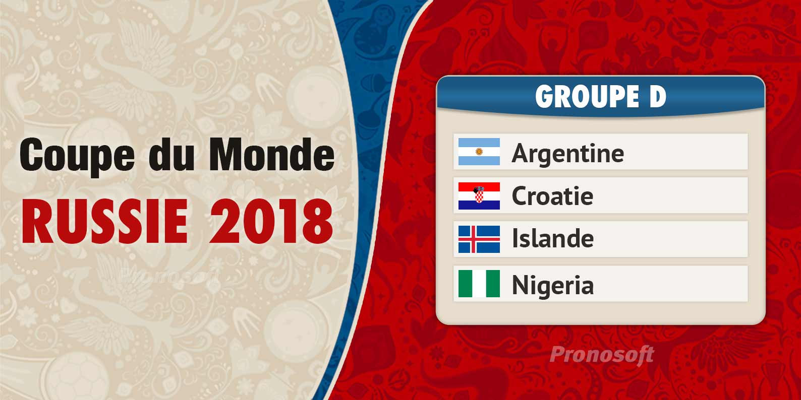 Coupe du Monde en Russie 2018 - groupe D